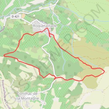 Roquetaillade - Col de Conilhac GPS track, route, trail