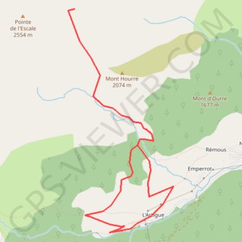 Crête des Lavants de Belcaire depuis l'Artigue GPS track, route, trail