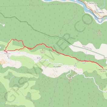 Mont brune depuis ascros GPS track, route, trail