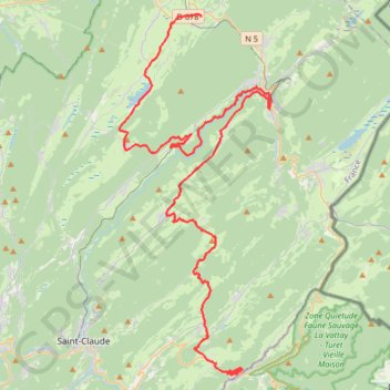 3 Chemin de Sous Montoiseau (Lajoux) > 8 Rue du Camping (Saint-Laurent-en-Grandvaux) GPS track, route, trail