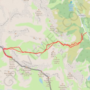 Monte Viraysse (Cime de la Coste du Col) GPS track, route, trail
