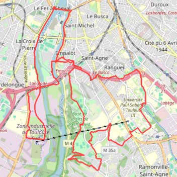 Fil Vert du Grand Toulouse GPS track, route, trail