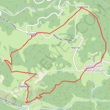 Le Velay des 3 Rivières - Le Bois du Monsieur - Saint-Julien-Molhesabate GPS track, route, trail
