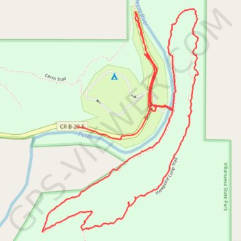 Hike in Villanueva State Park GPS track, route, trail