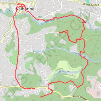 Valbonne ouest GPS track, route, trail