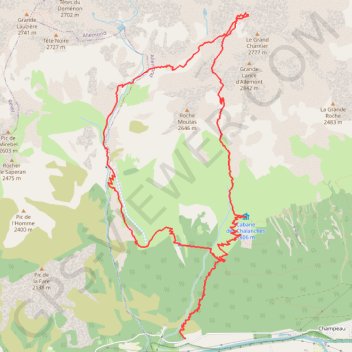 Tour du Jas du Four depuis Bâton (Belledonne) GPS track, route, trail