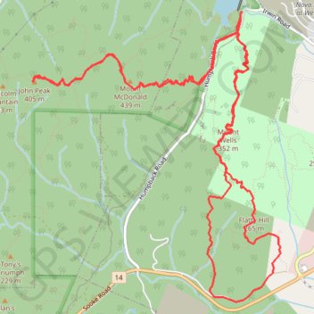 Mount Wells - Flatty Hill - Mount McDonald - John Peak GPS track, route, trail