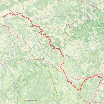 De Migennes à Dijon GPS track, route, trail
