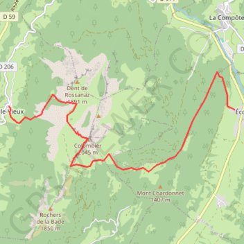 Mont Colombier en traversée GPS track, route, trail