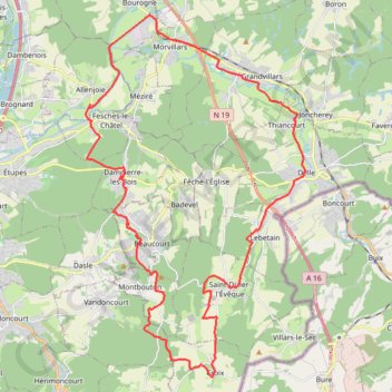 Territoire et Doubs - Dampierre-les-Bois GPS track, route, trail