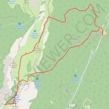 Randonnée au Rocher de Chalves, redescente par le Col de l'Hurtière GPS track, route, trail