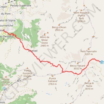 Ayas Randonnée GPS track, route, trail