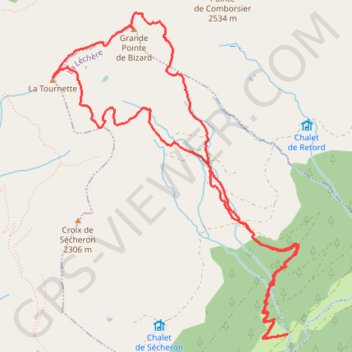 Grande Pointe du Bizard (Beaufortain) GPS track, route, trail
