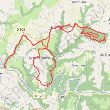 Arthes - Sérénac - Arthes (par Saint Grégoire) GPS track, route, trail