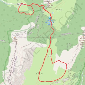 Croix de l'Alpe GPS track, route, trail