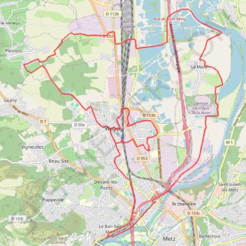 Autour de Metz GPS track, route, trail