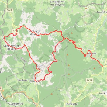 Le Toit du Rhône - Monsols GPS track, route, trail
