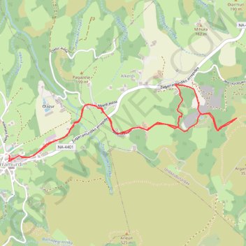 Le Chêne Millénaire depuis Zugarramurdi, version courte GPS track, route, trail