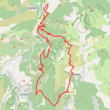 Boucle autour de Duranus GPS track, route, trail