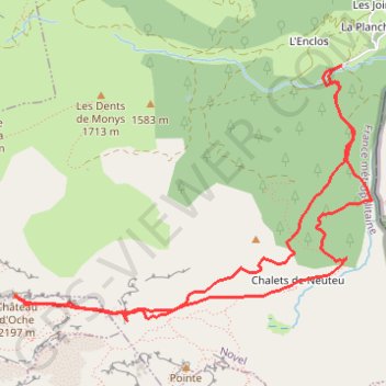 Roc du Château d'Oche GPS track, route, trail