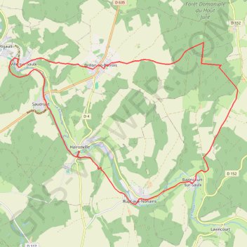 Les châteaux et la vallée de la Saulx GPS track, route, trail
