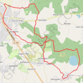 KERZERHO GPS track, route, trail