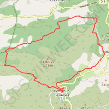 Tour de l'Estellier GPS track, route, trail