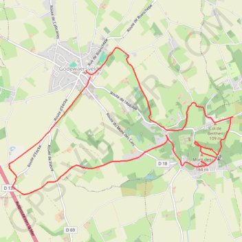 Les Katts - Godewaersvelde GPS track, route, trail