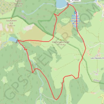 Les Hautes Huttes - Orbey Lac Noir GPS track, route, trail