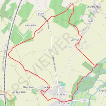 Circuit du fleuve Charente et des vignes GPS track, route, trail