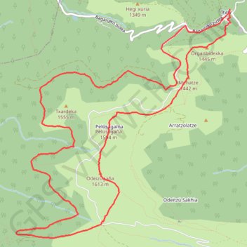 Crêtes d'Iraty du Col Bagargi au Leherra Murkhuilako Lepoa GPS track, route, trail