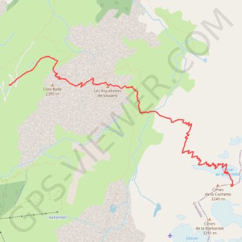 Cimes de la Cochette par les Aiguillettes de Vaujany (Grandes Rousses) GPS track, route, trail