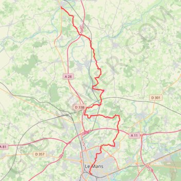 Beaumont-sur-Sarthe / Le Mans GPS track, route, trail