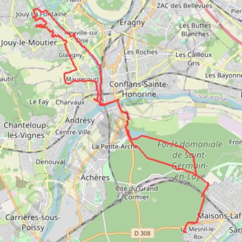 34 G3 Visite de Vauréal et de Jouy le Moutier GPS track, route, trail
