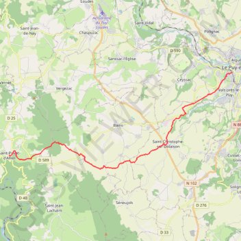 Le Puy - Saint-Privat GPS track, route, trail