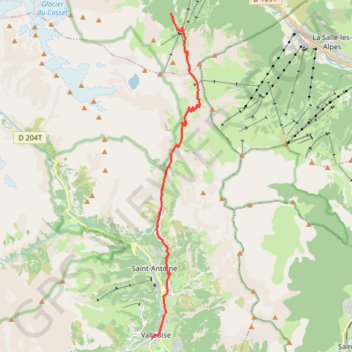 Du Monêtier-les-Bains à Vallouise GPS track, route, trail