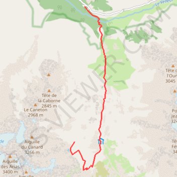 Lac des Bèches - vallon de la Lavey - Ecrins GPS track, route, trail