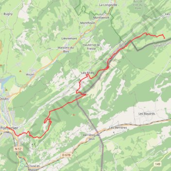 Grande Traversée du Jura (GTJ) - Les Seignes - Pontarlier GPS track, route, trail