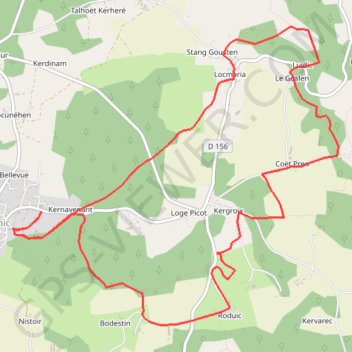 Quistinic : Saint Roch, Locmaria GPS track, route, trail