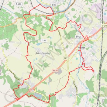 Roullet Les Meulieres 31 kms GPS track, route, trail