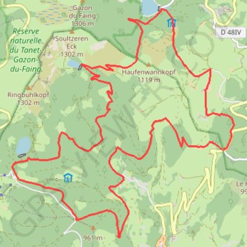Circuit des Lacs par le Col du Wettstein GPS track, route, trail