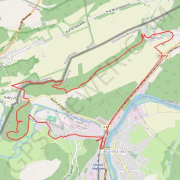 Du Mont Vireux au château de Hierges GPS track, route, trail