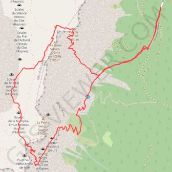 Col des 2 Soeurs Pas de l'Oeille GPS track, route, trail