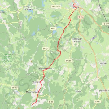 Anost - Saulieu GPS track, route, trail