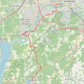 Rando Sherbrooke-North Hatley GPS track, route, trail