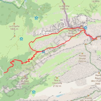 Dent blanche occidentale - tête de Bostan GPS track, route, trail