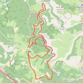 L'Ouysse et moulin de Cougnaguet - Calès GPS track, route, trail