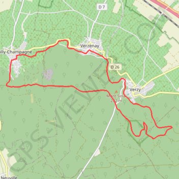 Entre Vignes et Faux en forêt de Verzy GPS track, route, trail