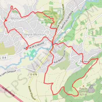 Puy de Corent - Veyre-Monton GPS track, route, trail