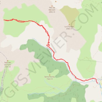 La Cluze vallon Serre de Chazal GPS track, route, trail